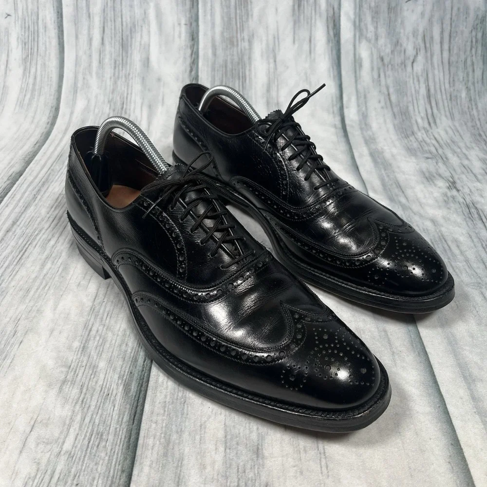 Allen Edmonds Boulevard Ostendo Wingtip Oxford Dress Shoes Black Sz 12 USA Made